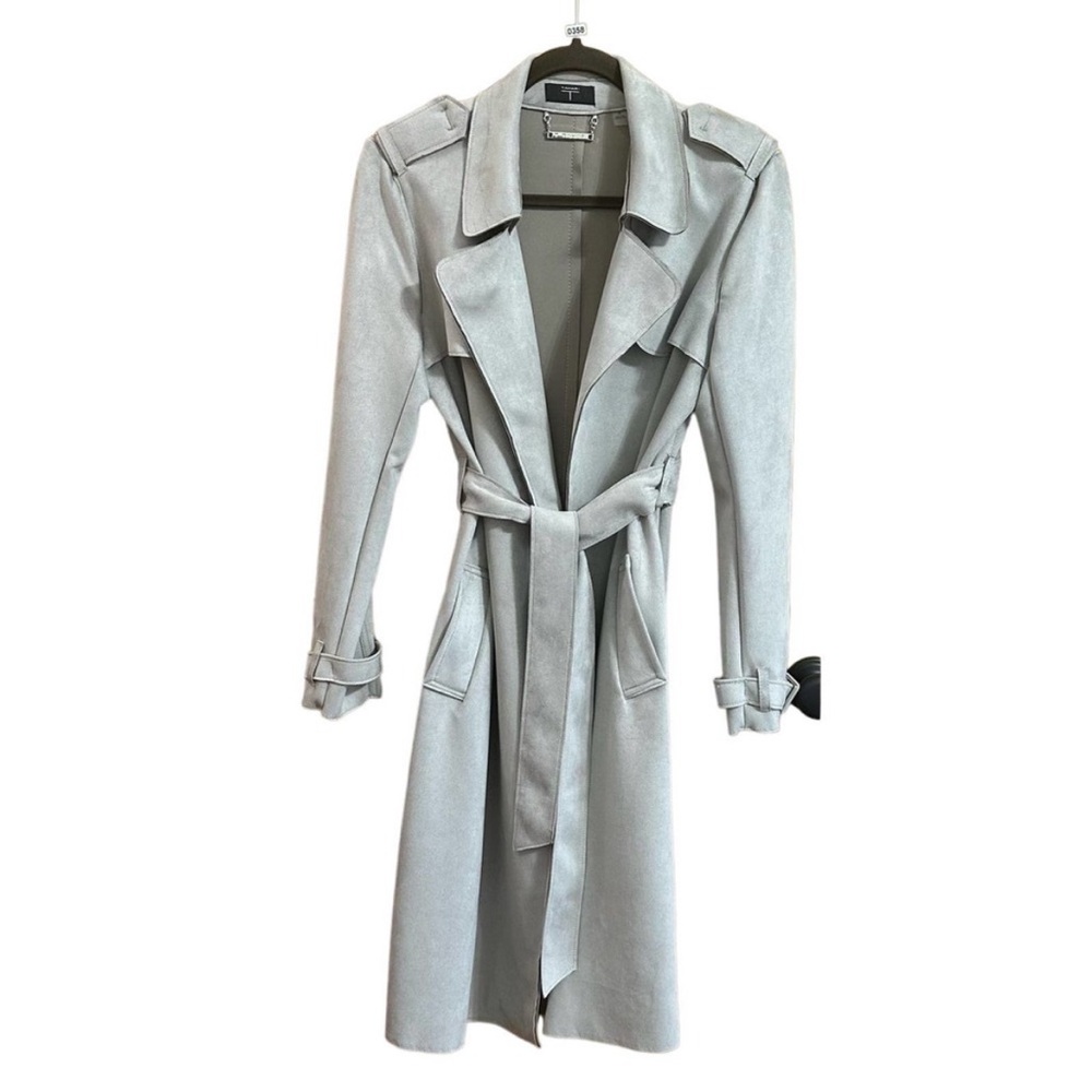 Elie Tahari Gray Trench Coat